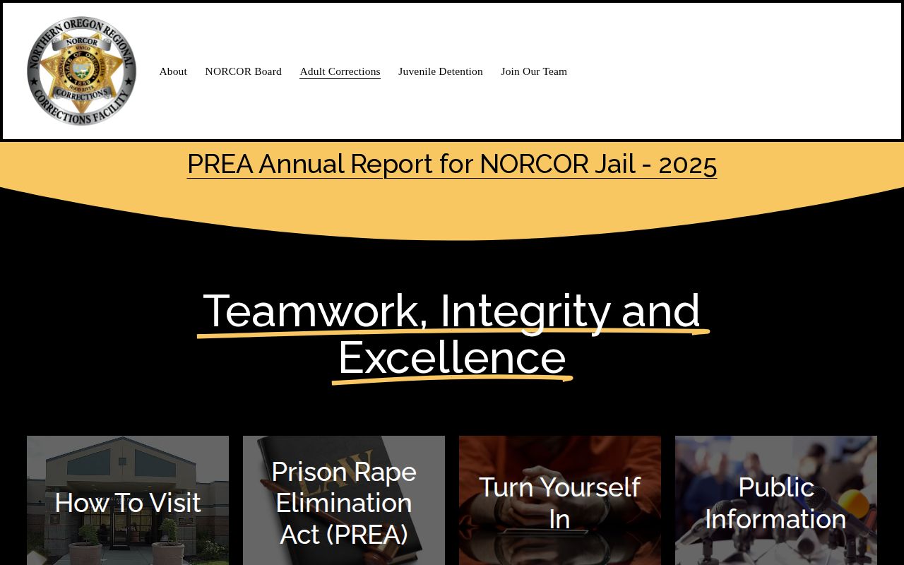 NORCOR gateway for Wasco County released inmate records